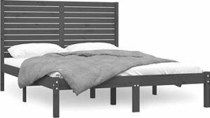 Rám postele sivý masívne drevo 120