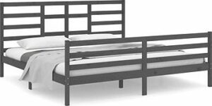 Rám postele sivý masívne drevo 200