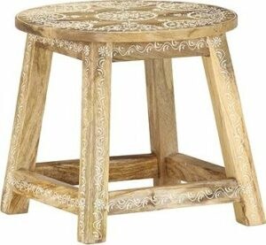 287445 Hand-painted Stool 38x38x35 cm Solid