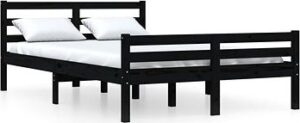 Rám postele čierny masívne drevo 150 ×