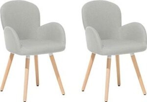 Dve čalúnené stoličky sivej farby