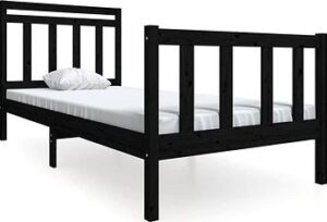 Rám postele čierny masívne drevo 100