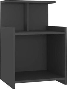 SHUMEE Nočný stolík sivý 40 × 35