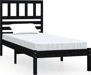 Rám postele čierny masívna borovica 90 ×
