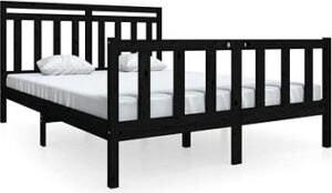 Rám postele čierny masívne drevo 160