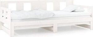 Výsuvná posteľ biela masívna borovica 2× (80