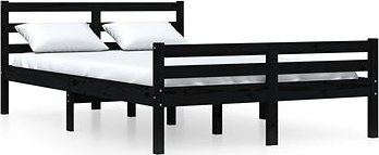 Rám postele čierny masívne drevo 140
