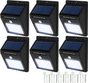 Tectake 6 Vonkajších nástenných svietidiel LED integrovaný solárny