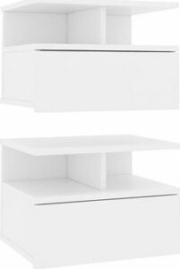 Nástenné nočné stolíky 2 ks biele 40 ×