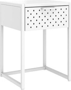 SHUMEE Nočný stolík biely 38 × 35