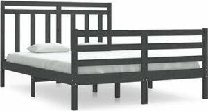 Rám postele sivý masívne drevo 135 ×