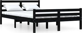 Rám postele čierny masívne drevo 160