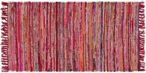 Krátkovlasý farebný bavlnený koberec 80 ×