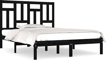 Rám postele čierny masívne drevo 120 ×