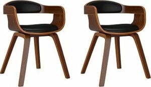 Jedálenské stoličky 2 ks čierne ohýbané drevo