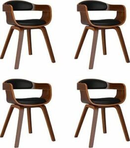Jedálenské stoličky 4 ks čierne ohýbané drevo