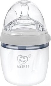 Haakaa silikónová dojčenská fľaška sivá