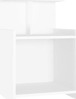 SHUMEE Nočný stolík biely 40 × 35