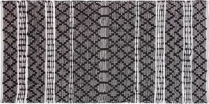 Kožený koberec 80 × 150 cm čierny
