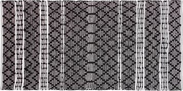 Kožený koberec 80 × 150 cm čierny