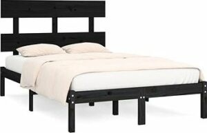 Rám postele čierny masívne drevo 150 ×