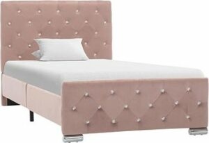 Rám postele ružový textil 90 ×