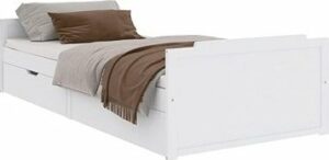 Rám postele so zásuvkami biely masívne borovicové drevo