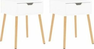 SHUMEE - Nočné stolíky 2 ks biele 40 ×