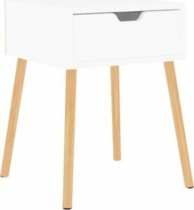 SHUMEE - Nočný stolík biely 40 × 40