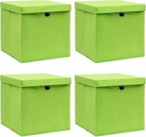 Úložné boxy s vekami 4 ks zelené 32