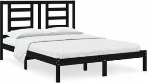 Rám postele čierny masívna borovica 150 ×
