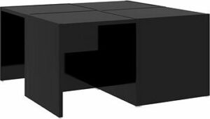 SHUMEE Konferenčné stolíky 4 ks čierne lesklé 33 ×