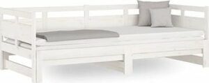 Výsuvná posteľ biela masívna borovica 2× (80