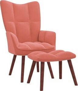 Relaxačné kreslo so stoličkou ružové